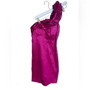 Snap Fuchsia One-Shoulder Dress
